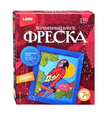 LORI Фреска. Картина из песка с глиттером "Попугай" (Кб-011) - Доставка по России. Интернет-магазин ВМиреИгрушек.ру