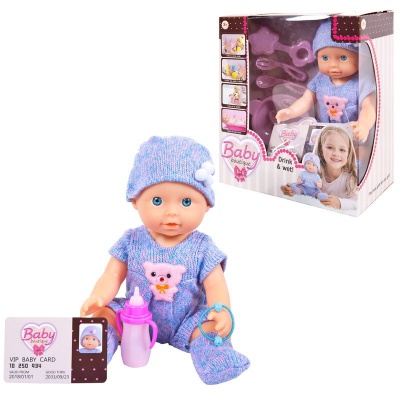 ABtoys Пупс Baby boutique, пьет и писает, 25 см, костюмчик 2 цвета (зеленый и фиолетовый) (PT-01035) - Доставка по России. Интернет-магазин ВМиреИгрушек.ру