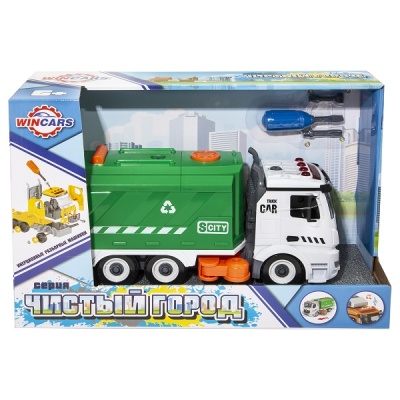 Wincars Разборная инерционная Подметально-уборочная машина со звуком и светом (YK-2222) - Доставка по России. Интернет-магазин ВМиреИгрушек.ру